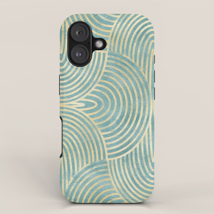 Art Deco Mint Green & Gold Pattern iPhone Case Gallery Image 1
