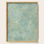 Art Deco Mint Green & Gold Pattern Serving Tray Gallery Image 1