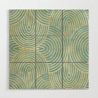 Art Deco Mint Green & Gold Pattern Wood Wall Art Gallery Image 1