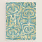 Art Deco Mint Green & Gold Pattern Jigsaw Puzzle Gallery Image 1