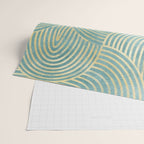 Art Deco Mint Green & Gold Pattern Wrapping Paper Gallery Image 2