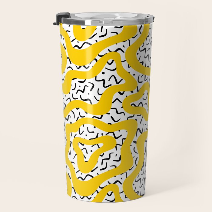 Wavy retro psychedelic pattern Travel Mug Gallery Image 3