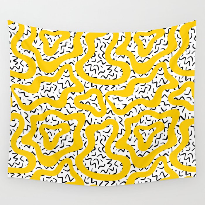 Wavy retro psychedelic pattern Wall Tapestry Gallery Image 4