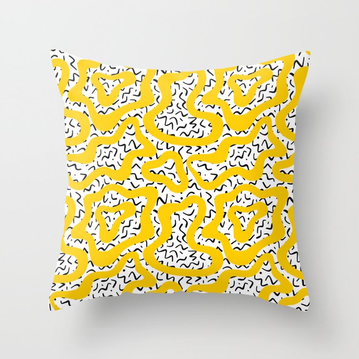 Wavy retro psychedelic pattern Throw Pillow Gallery Image 6