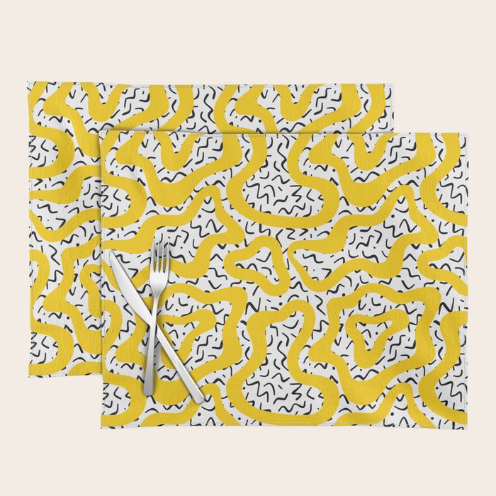 Wavy retro psychedelic pattern Placemat Gallery Image 1