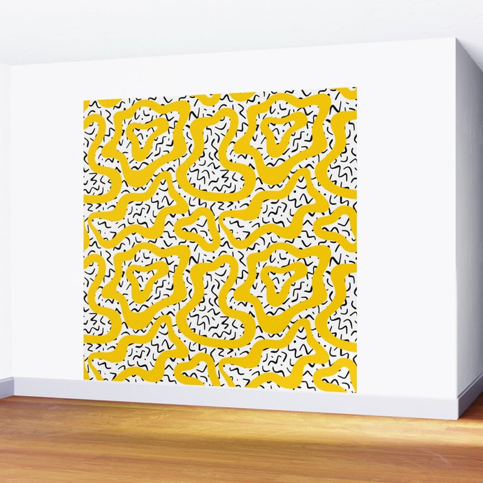 Wavy retro psychedelic pattern Wall Mural Gallery Image 2