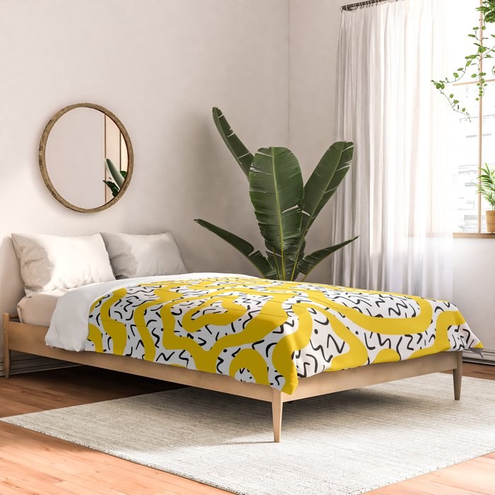 Wavy retro psychedelic pattern Comforter Gallery Image 2