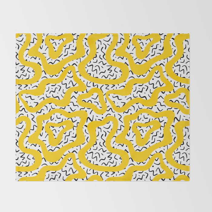 Wavy retro psychedelic pattern Throw Blanket Gallery Image 2