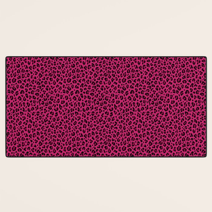 PINK LEOPARD PRINT â Hot Pink | Collection : Punk Rock Animal Prints | Desk Mat Gallery Image 3