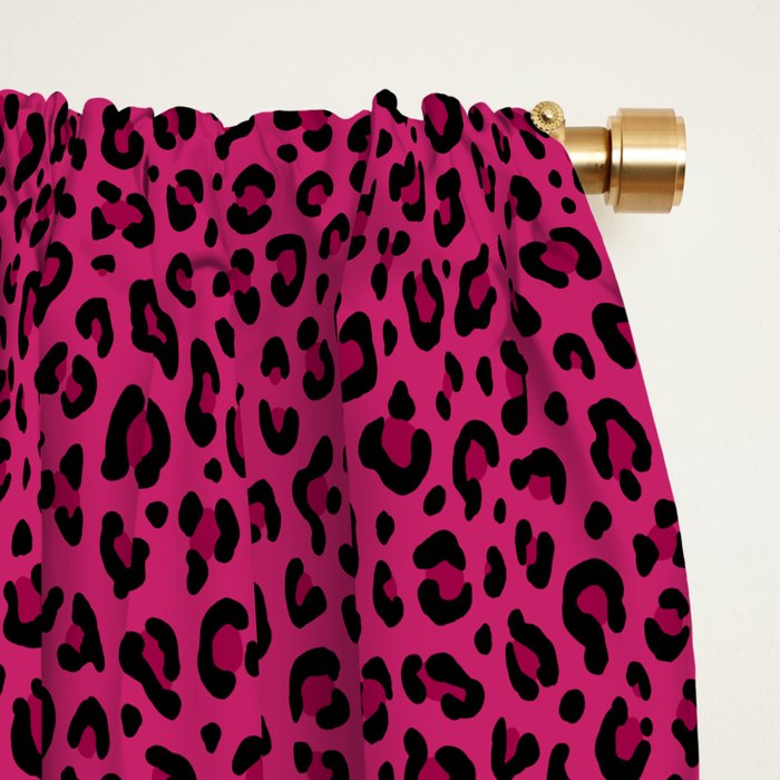 PINK LEOPARD PRINT â Hot Pink | Collection : Punk Rock Animal Prints | Window Curtain Gallery Image 2