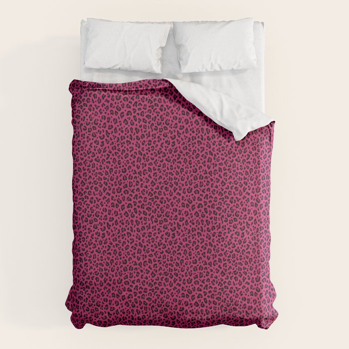 PINK LEOPARD PRINT â Hot Pink | Collection : Punk Rock Animal Prints | Duvet Cover Gallery Image 1