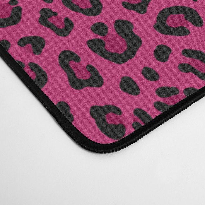 PINK LEOPARD PRINT â Hot Pink | Collection : Punk Rock Animal Prints | Desk Mat Gallery Image 4