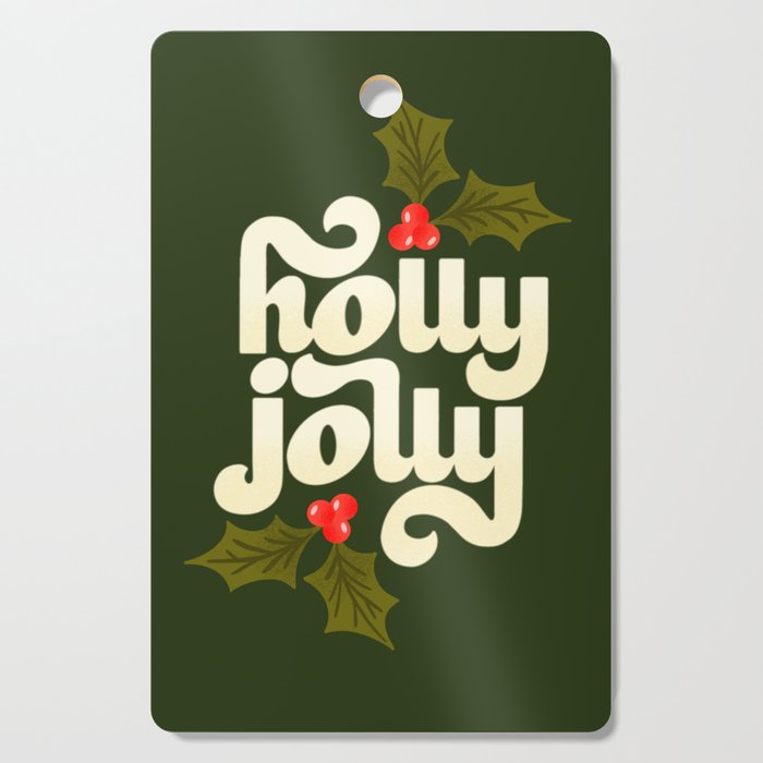 Holly Jolly Lettering Cutting Board Gallery Image 1