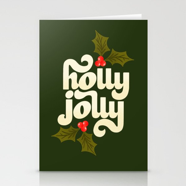 Holly Jolly Lettering Stationery Card Gallery Image 2