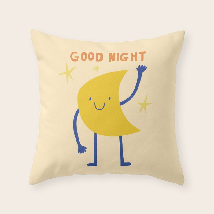 Good night Throw Pillow Gallery Image 1