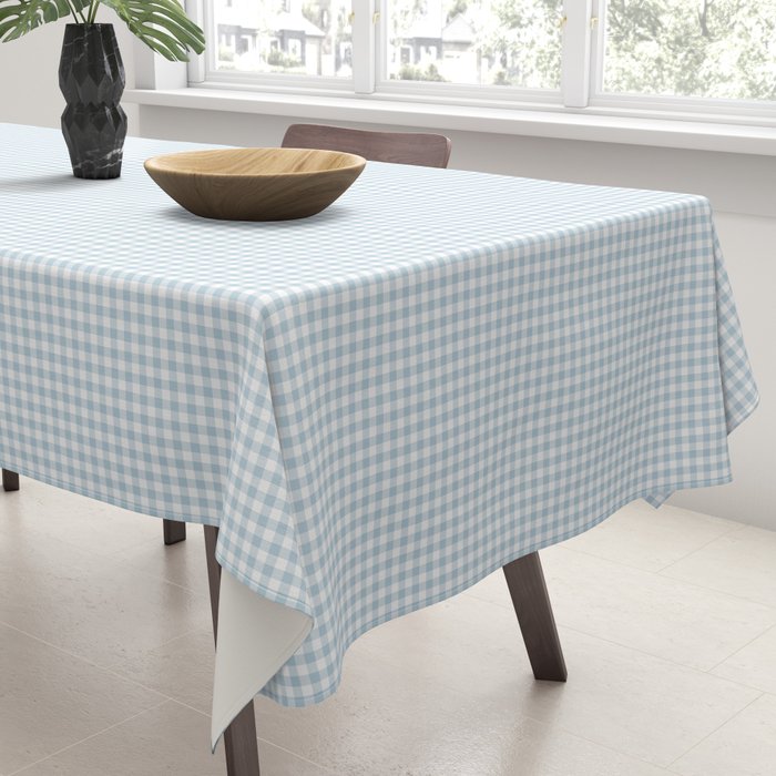 Baby Blue Gingham Check Tablecloth Gallery Image 3