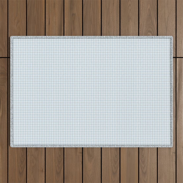 Baby Blue Gingham Check Outdoor Rug Gallery Image 1