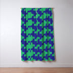  Ocean Crinkle Houndstooth Window Curtain Gallery Image 3