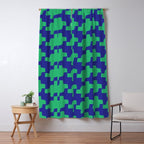  Ocean Crinkle Houndstooth Window Curtain Gallery Image 5