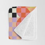 Retro love heart checkered pattern Throw Blanket Gallery Image 3