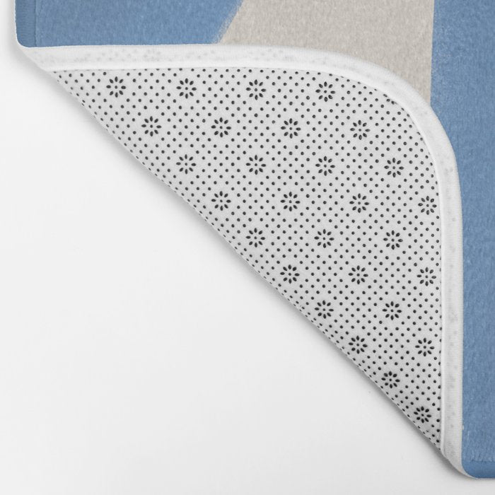 Painted Shapes - Blue Minimalist Bath Mat Gallery Image 2
