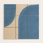 Painted Shapes - Blue Minimalist Wood Wall Art Gallery Image 1