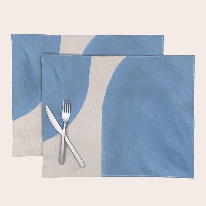 Painted Shapes - Blue Minimalist Placemat Gallery Image 1