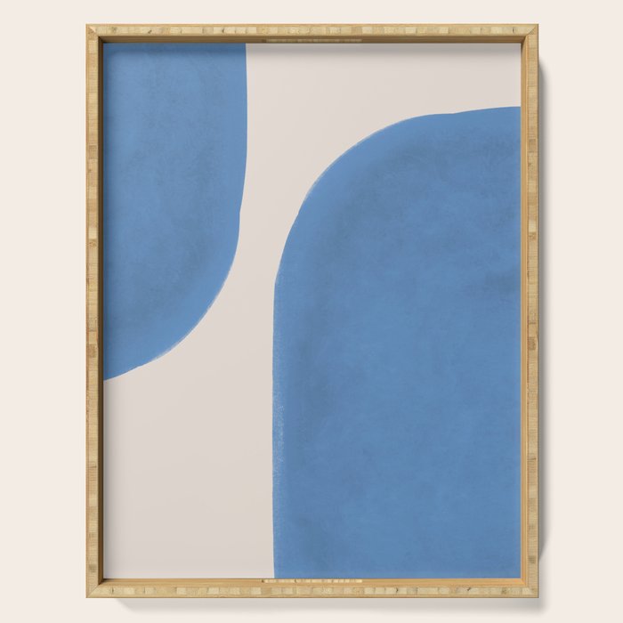 Painted Shapes - Blue Minimalist Serving Tray Gallery Image 1