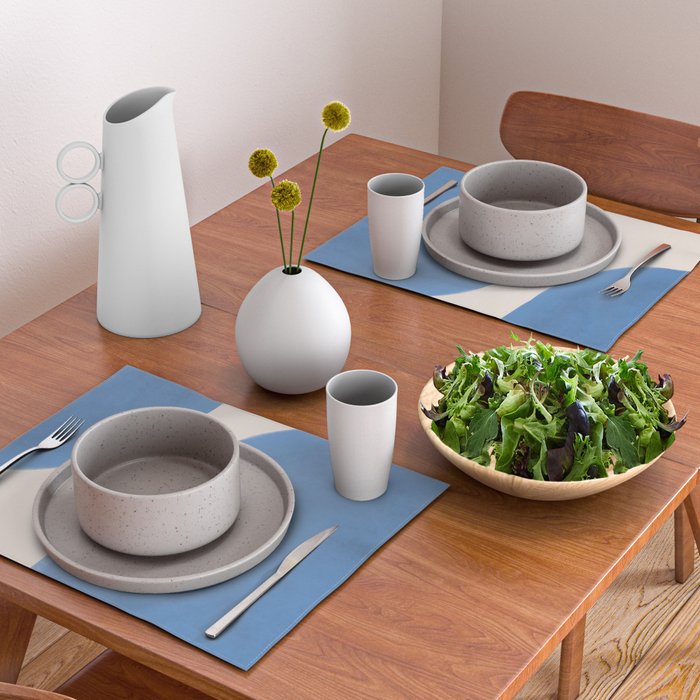Painted Shapes - Blue Minimalist Placemat Gallery Image 2