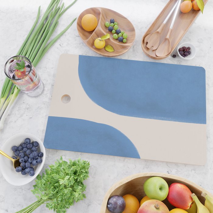 Painted Shapes - Blue Minimalist Cutting Board Gallery Image 2