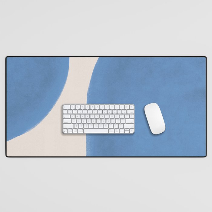 Painted Shapes - Blue Minimalist Desk Mat Gallery Image 1