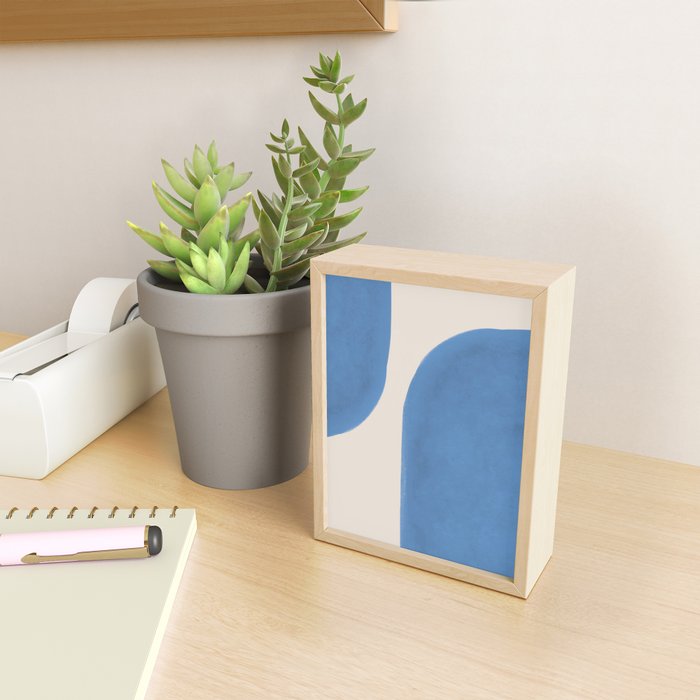 Painted Shapes - Blue Minimalist Mini Art Print Gallery Image 2