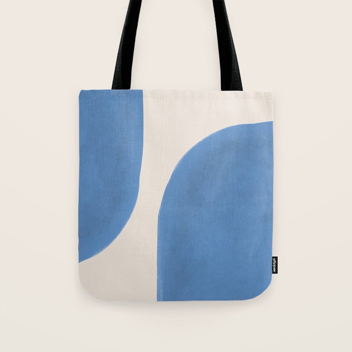 Painted Shapes - Blue Minimalist Tote Bag Gallery Image 1