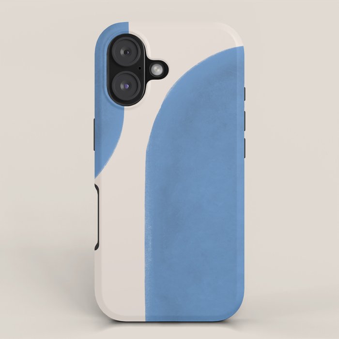 Painted Shapes - Blue Minimalist iPhone Case Gallery Image 1