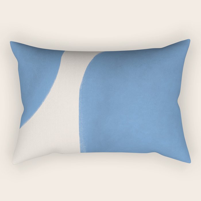 Painted Shapes - Blue Minimalist Rectangular Pillow Gallery Image 1
