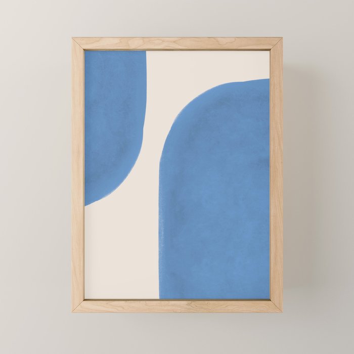 Painted Shapes - Blue Minimalist Mini Art Print Gallery Image 1