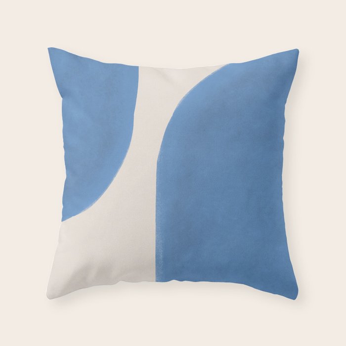 Painted Shapes - Blue Minimalist Throw Pillow Gallery Image 1