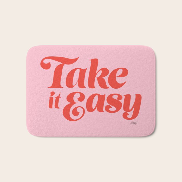 Take it Easy (Red/Pink Palette) Bath Mat Gallery Image 1
