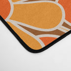 Retro Garden Flowers Groovy Floral Cheerful 60s 70s Pattern in 1970s Orange Brown Cream Beige Desk Mat Gallery Image 4