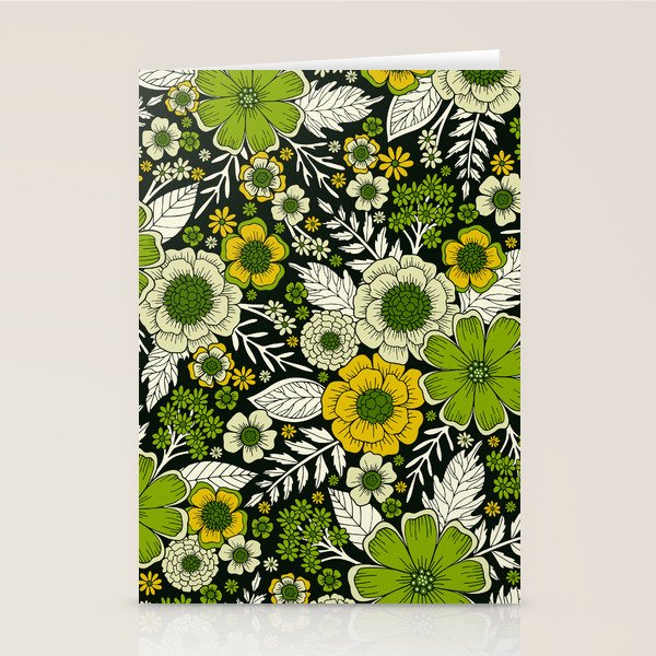 Modern Yellow & Green Floral Pattern Stationery Card Gallery Image 2