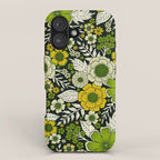 Modern Yellow & Green Floral Pattern iPhone Case Gallery Image 1