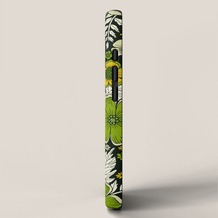 Modern Yellow & Green Floral Pattern iPhone Case Gallery Image 2