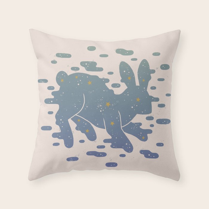 Lepus Constellation: Pastel Throw Pillow Gallery Image 1