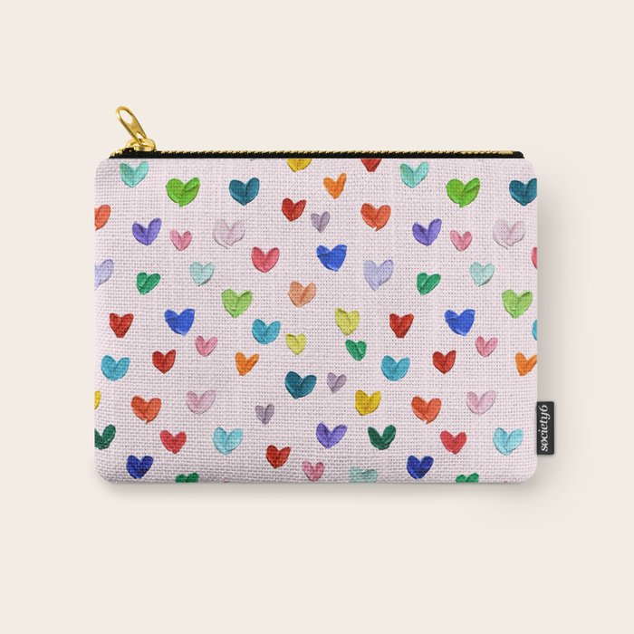 Confetti Hearts on Pink Carry All Pouch Gallery Image 1
