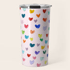 Confetti Hearts on Pink Travel Mug Gallery Image 1