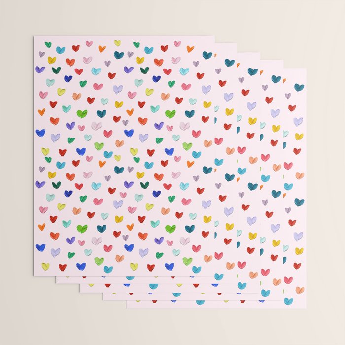 Confetti Hearts on Pink Wrapping Paper Gallery Image 3