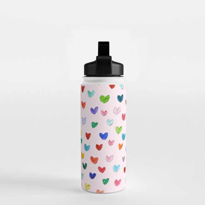 Confetti Hearts on Pink Water Bottle Gallery Image 2