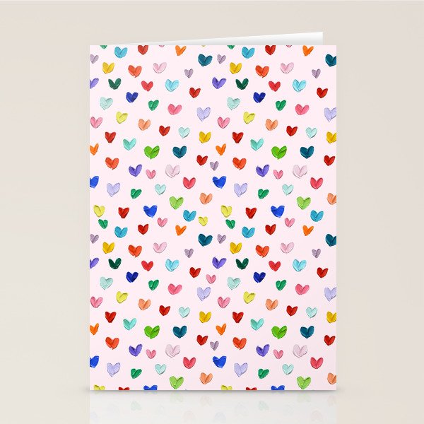 Confetti Hearts on Pink Stationery Card Gallery Image 2