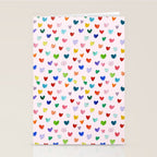 Confetti Hearts on Pink Stationery Card Gallery Image 2