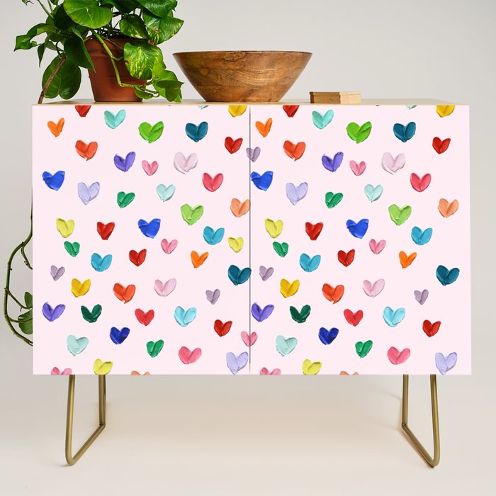 Confetti Hearts on Pink Credenza Gallery Image 1